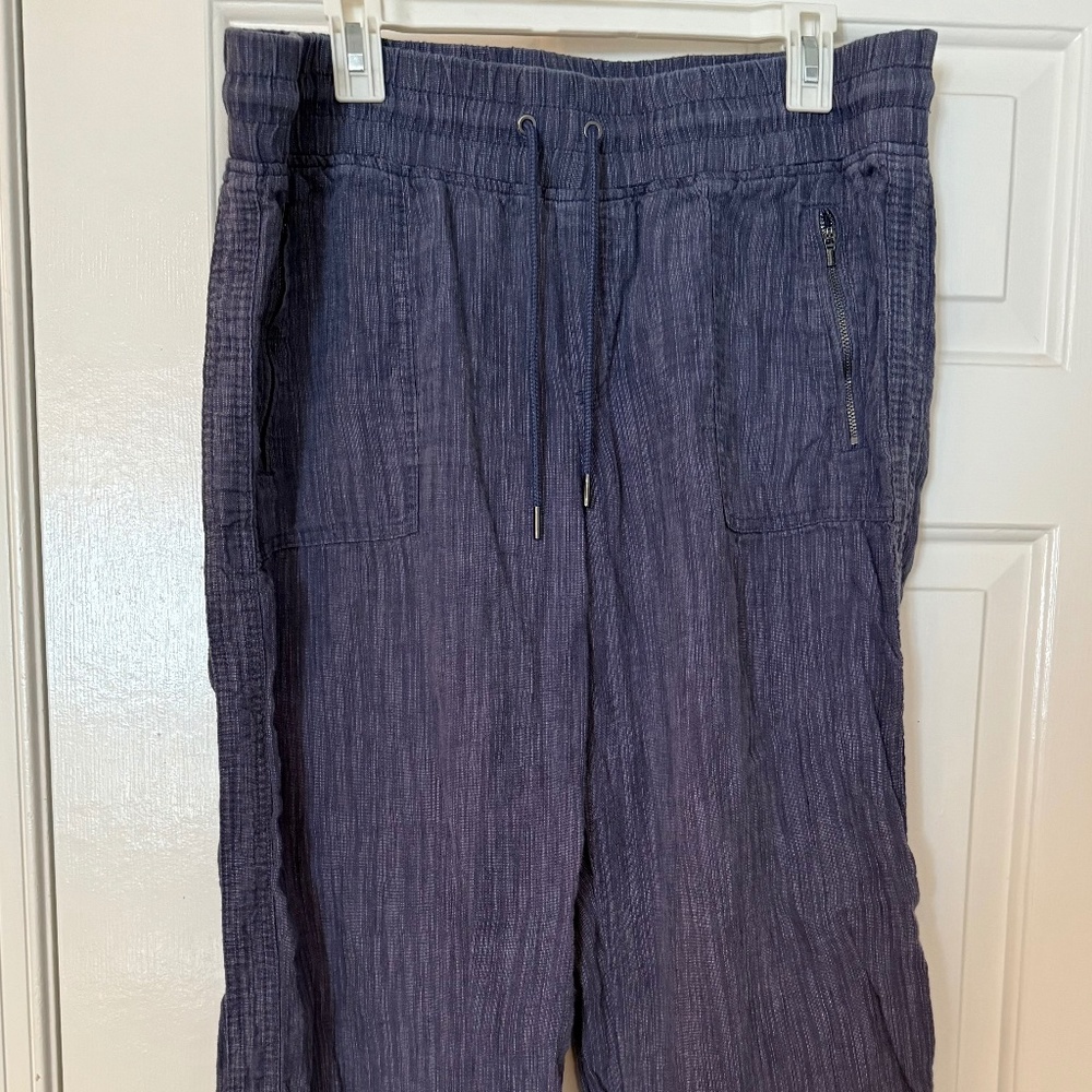 Athleta Cabo linen textured wide leg pant
